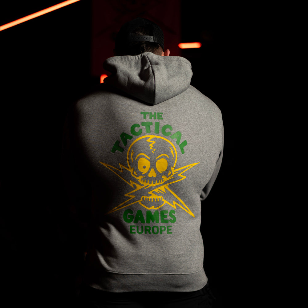 TTG Logo hoodie grey - skull back print