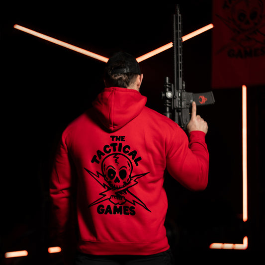 TTG Logo hoodie red - skull back print