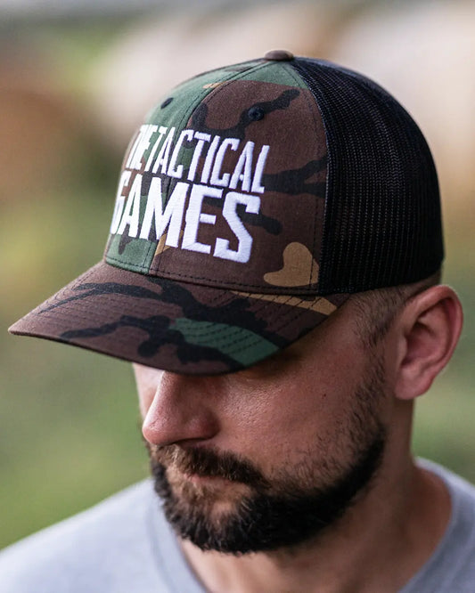 The Tactical Games Europe LOGO white camouflage baseball cap