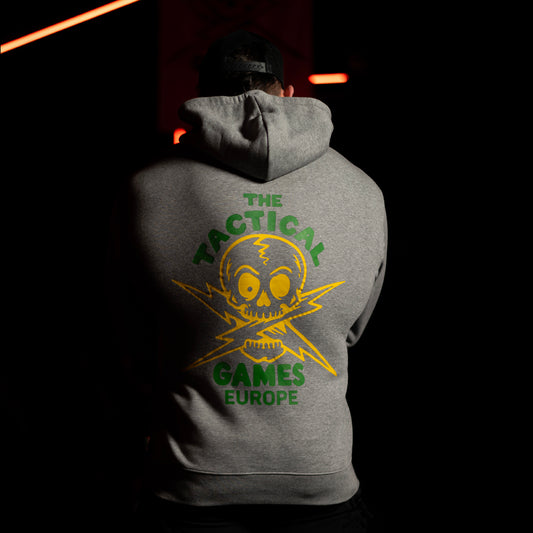 TTG Logo hoodie grey - skull back print